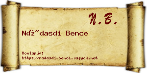Nádasdi Bence névjegykártya